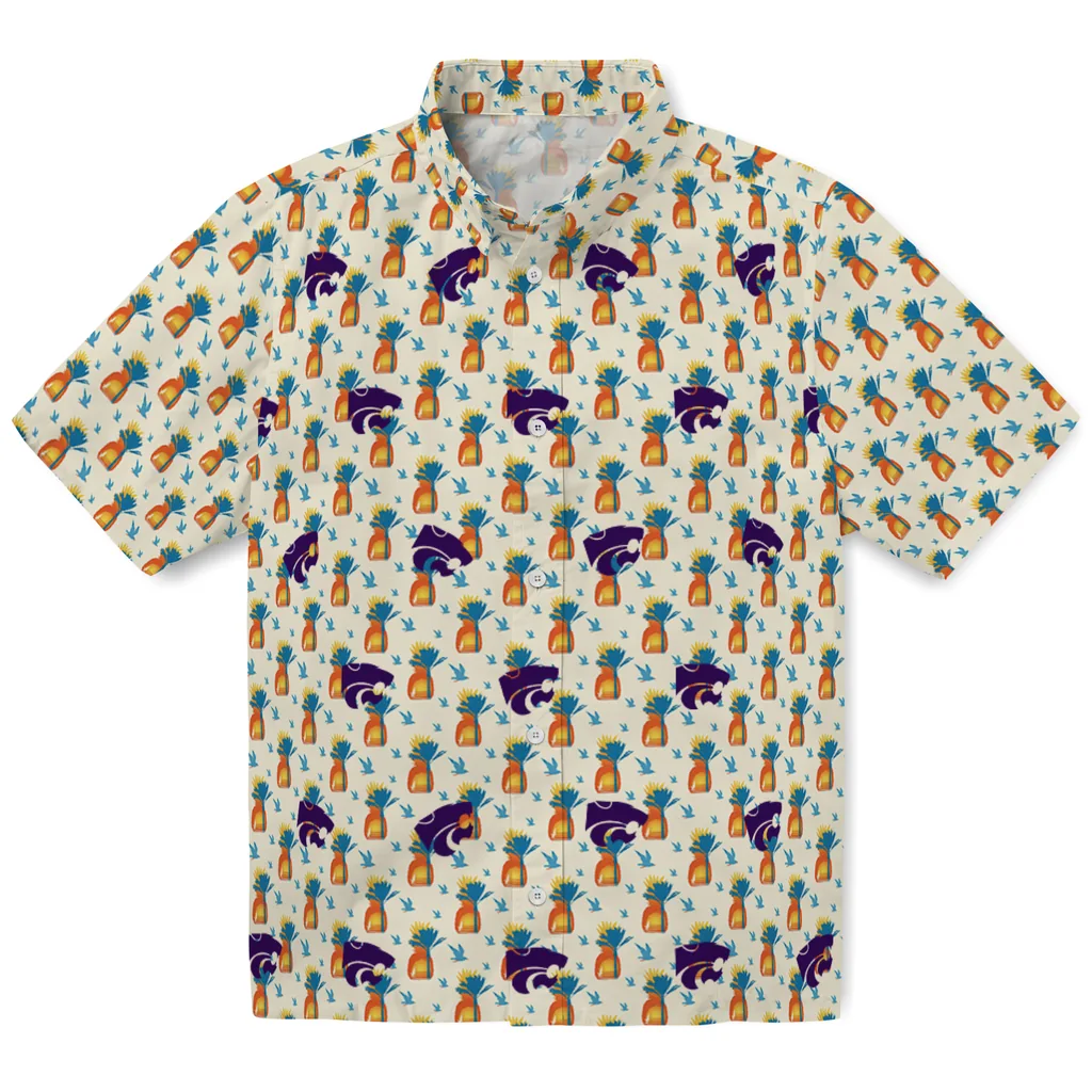Kansas State Wildcats Hawaiian Shirt - Pineapple Delight kansas state wildcats pineapple delight beige hawaiian shirts best selling