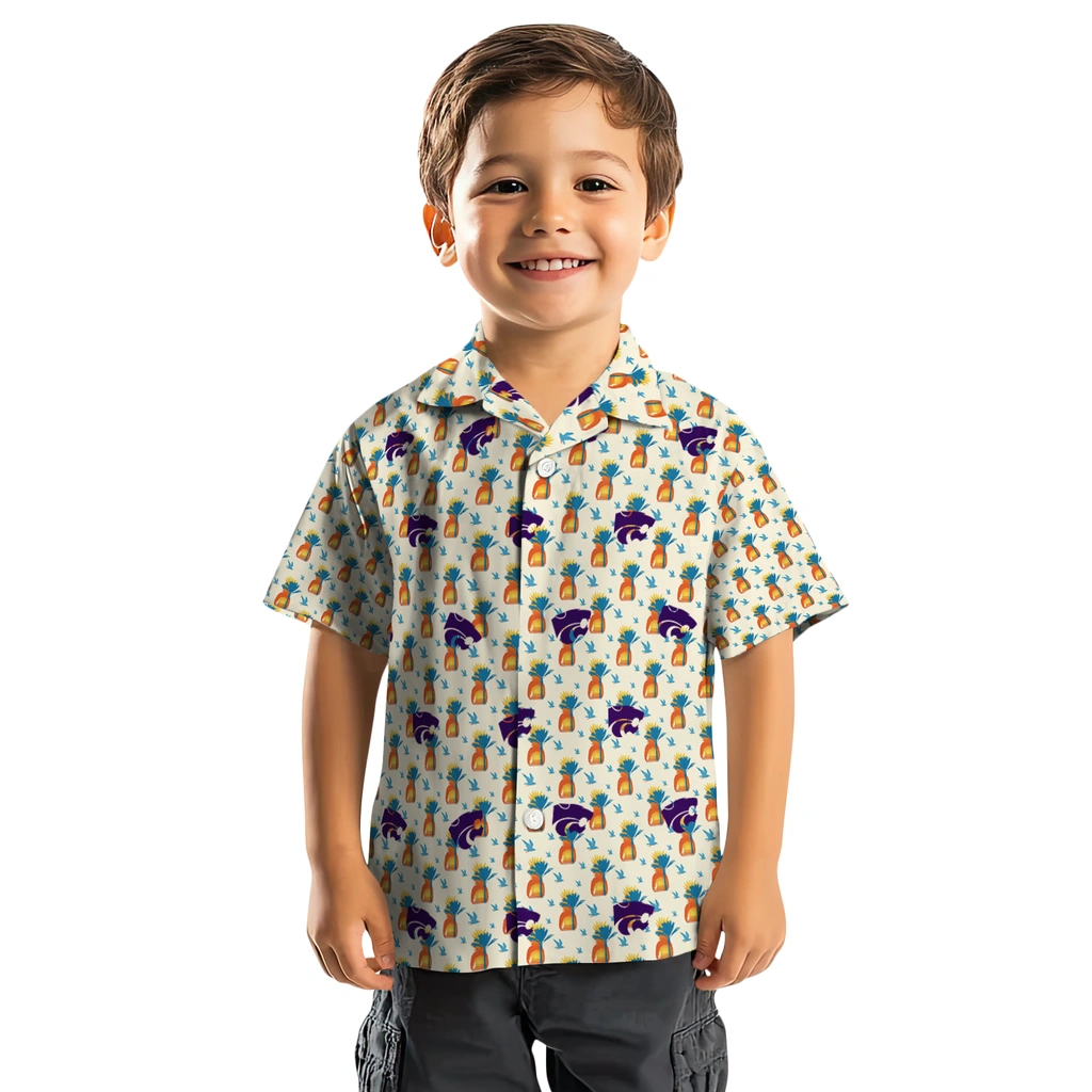 Kansas State Wildcats Hawaiian Shirt - Pineapple Delight kansas state wildcats pineapple delight beige hawaiian shirts top rated