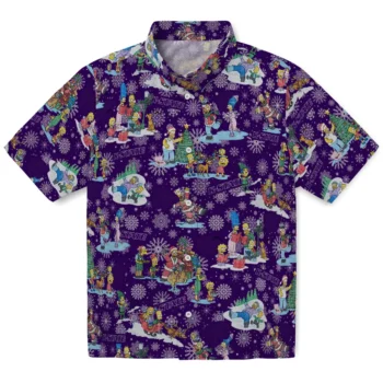 kansas state wildcats simpsons christmas purple hawaiian shirts best selling