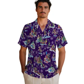 kansas state wildcats simpsons christmas purple hawaiian shirts fashion forward
