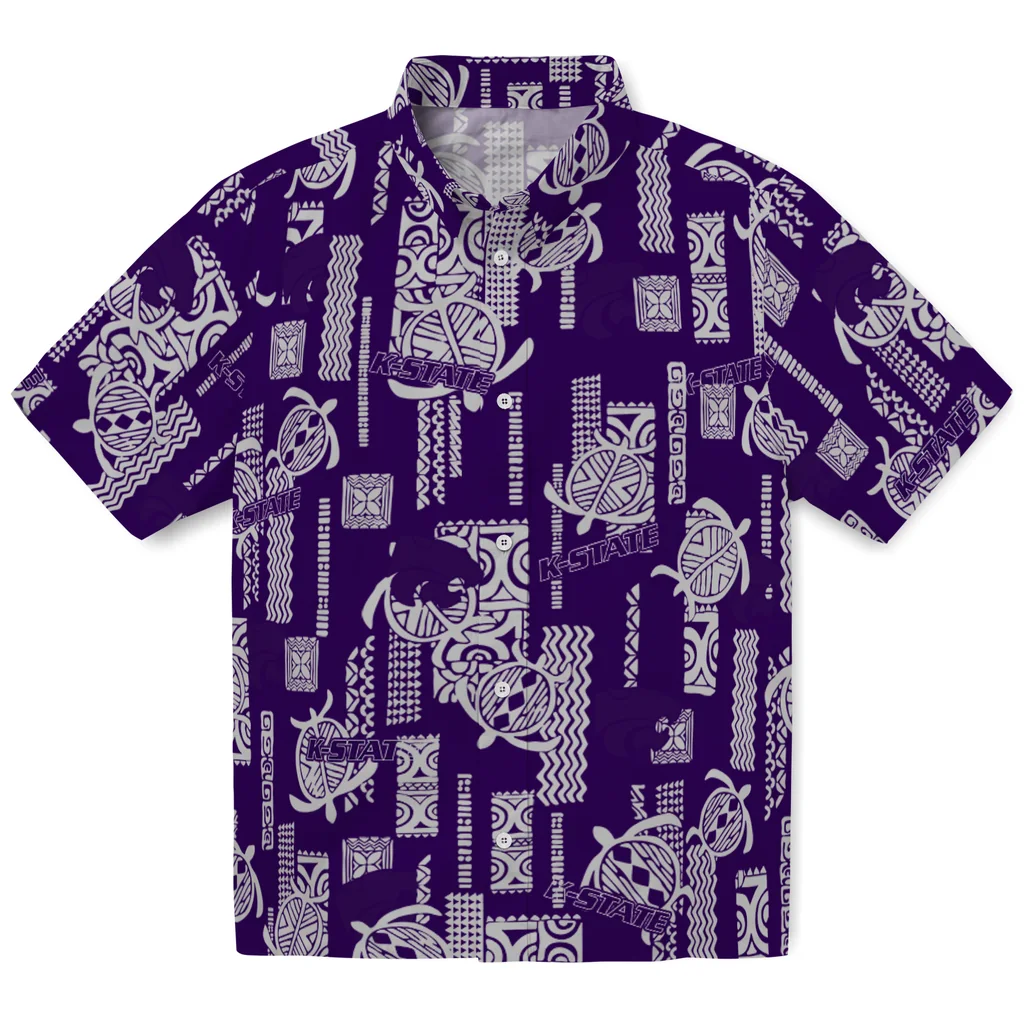 Kansas State Wildcats Hawaiian Shirt - Turtle Lines kansas state wildcats turtle lines purple hawaiian shirts best selling