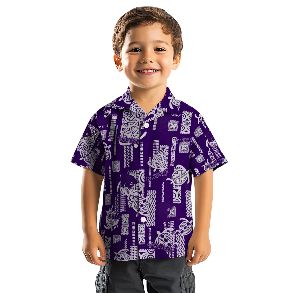 Kansas State Wildcats Hawaiian Shirt - Turtle Lines kansas state wildcats turtle lines purple hawaiian shirts top rated