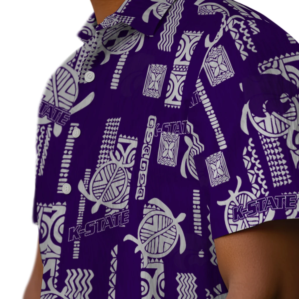 Kansas State Wildcats Hawaiian Shirt - Turtle Lines kansas state wildcats turtle lines purple hawaiian shirts trendy