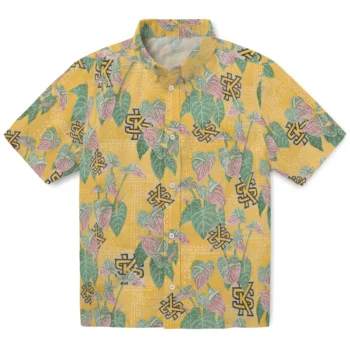 kennesaw state owls anthurium overlay gold hawaiian shirts best selling
