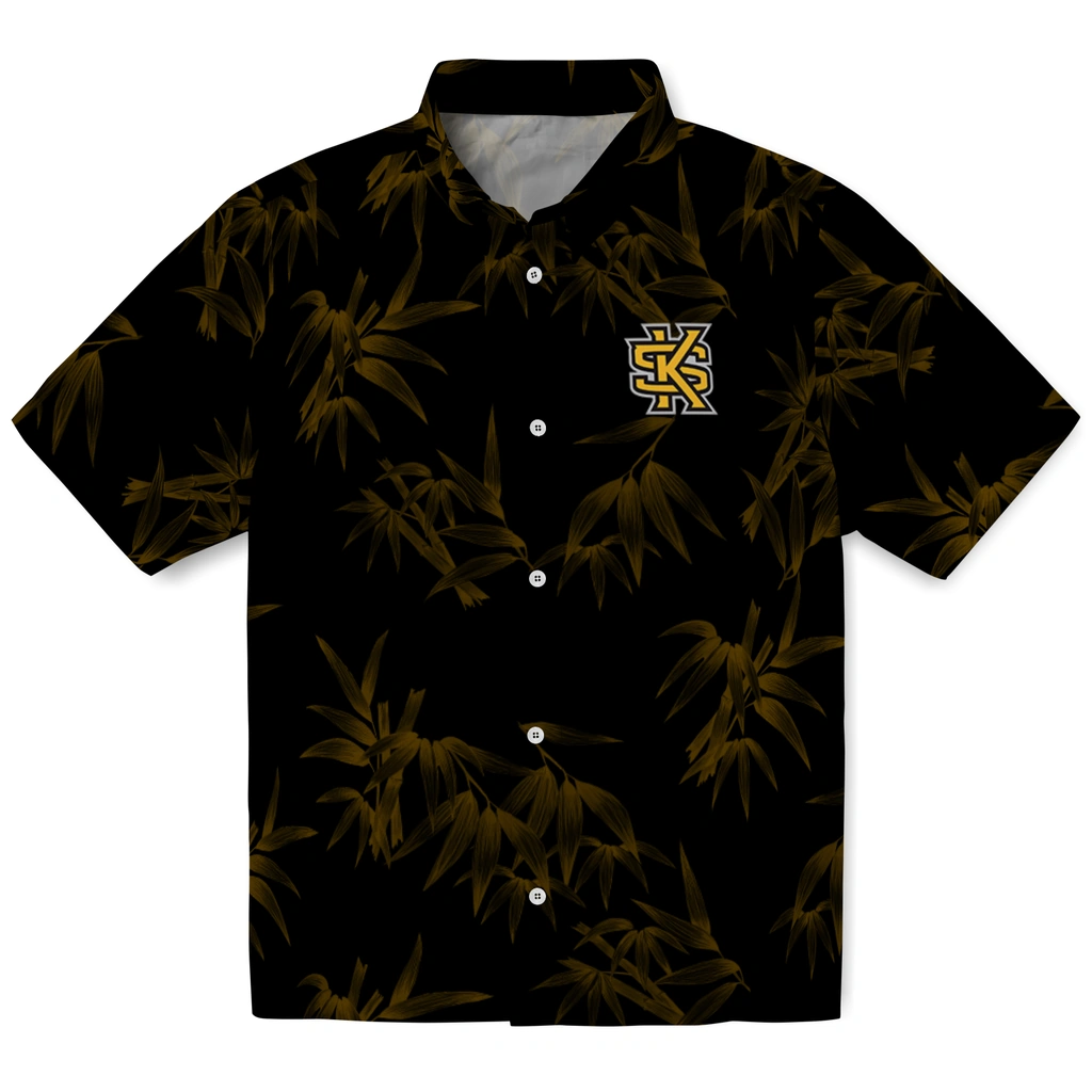 Kennesaw State Owls Hawaiian Shirt - Bamboo Branches kennesaw state owls bamboo branches gold black hawaiian shirts best selling