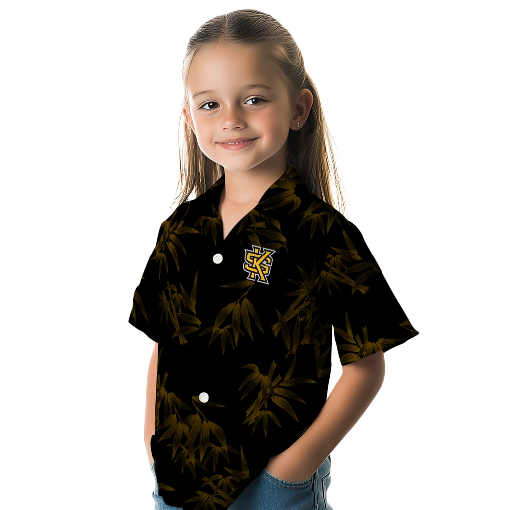 Kennesaw State Owls Hawaiian Shirt - Bamboo Branches kennesaw state owls bamboo branches gold black hawaiian shirts premium grade