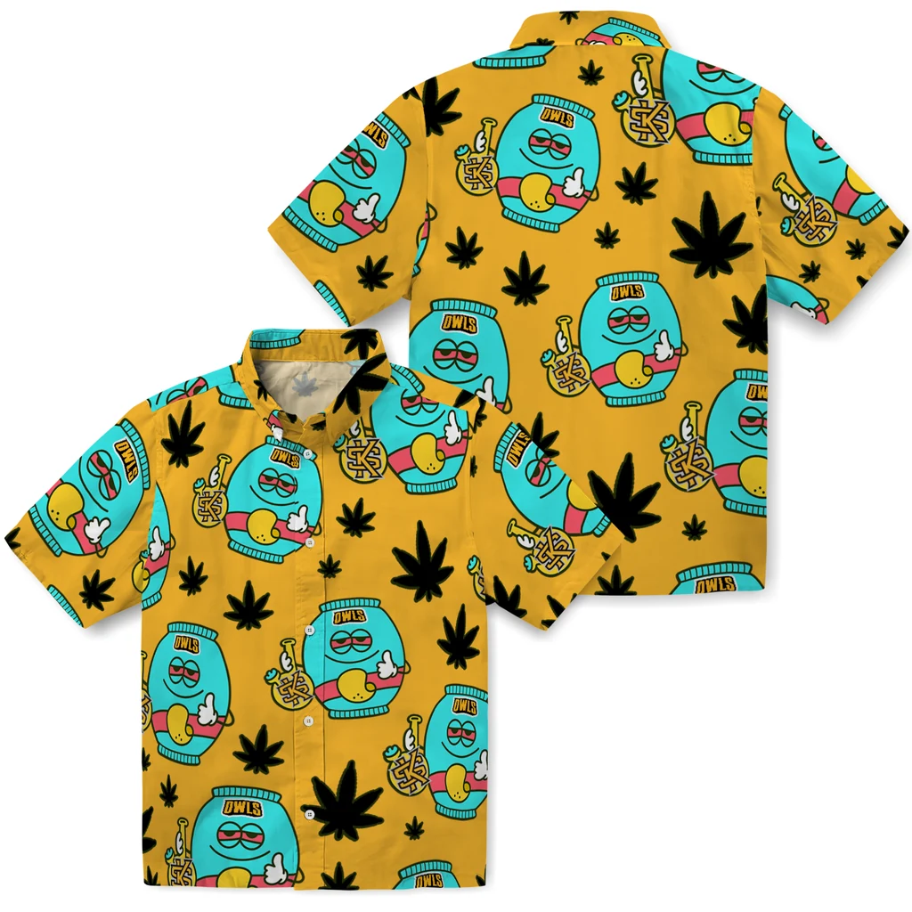 Kennesaw State Owls Hawaiian Shirt - Chill Vibe kennesaw state owls bong smile gold hawaiian shirts high quality