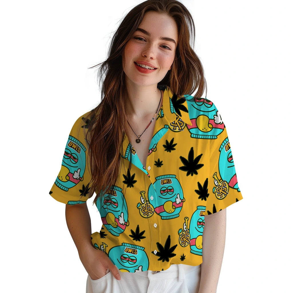 Kennesaw State Owls Hawaiian Shirt - Chill Vibe kennesaw state owls bong smile gold hawaiian shirts latest model