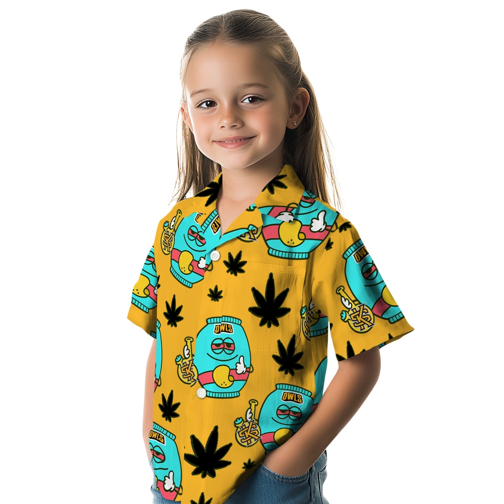 Kennesaw State Owls Hawaiian Shirt - Chill Vibe kennesaw state owls bong smile gold hawaiian shirts premium grade