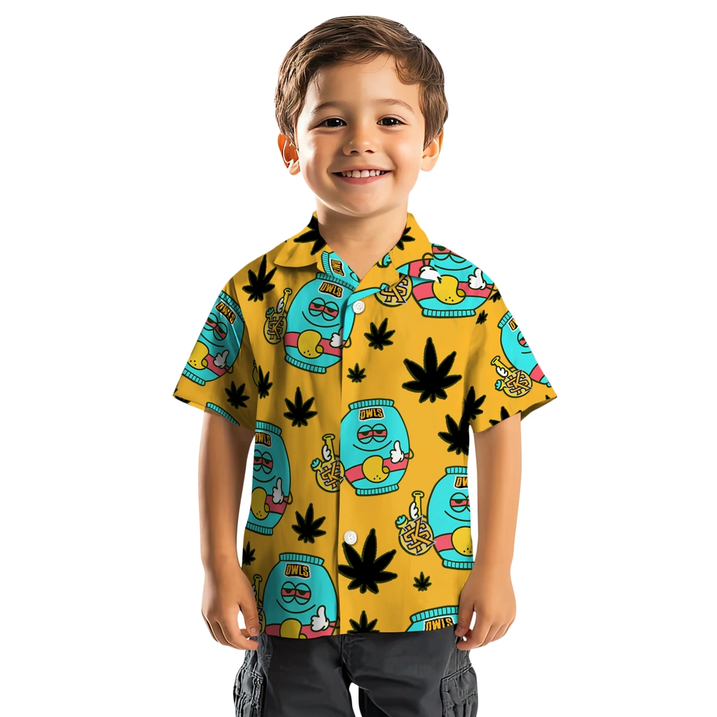 Kennesaw State Owls Hawaiian Shirt - Chill Vibe kennesaw state owls bong smile gold hawaiian shirts top rated