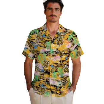 kennesaw state owls flamingo retreat gold hawaiian shirts fashion forward