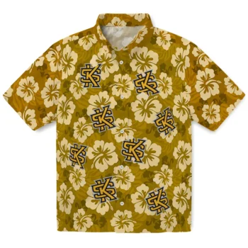 kennesaw state owls hibiscus cluster gold hawaiian shirts best selling