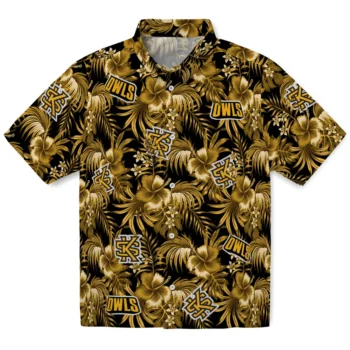 kennesaw state owls hibiscus exotic gold hawaiian shirts best selling