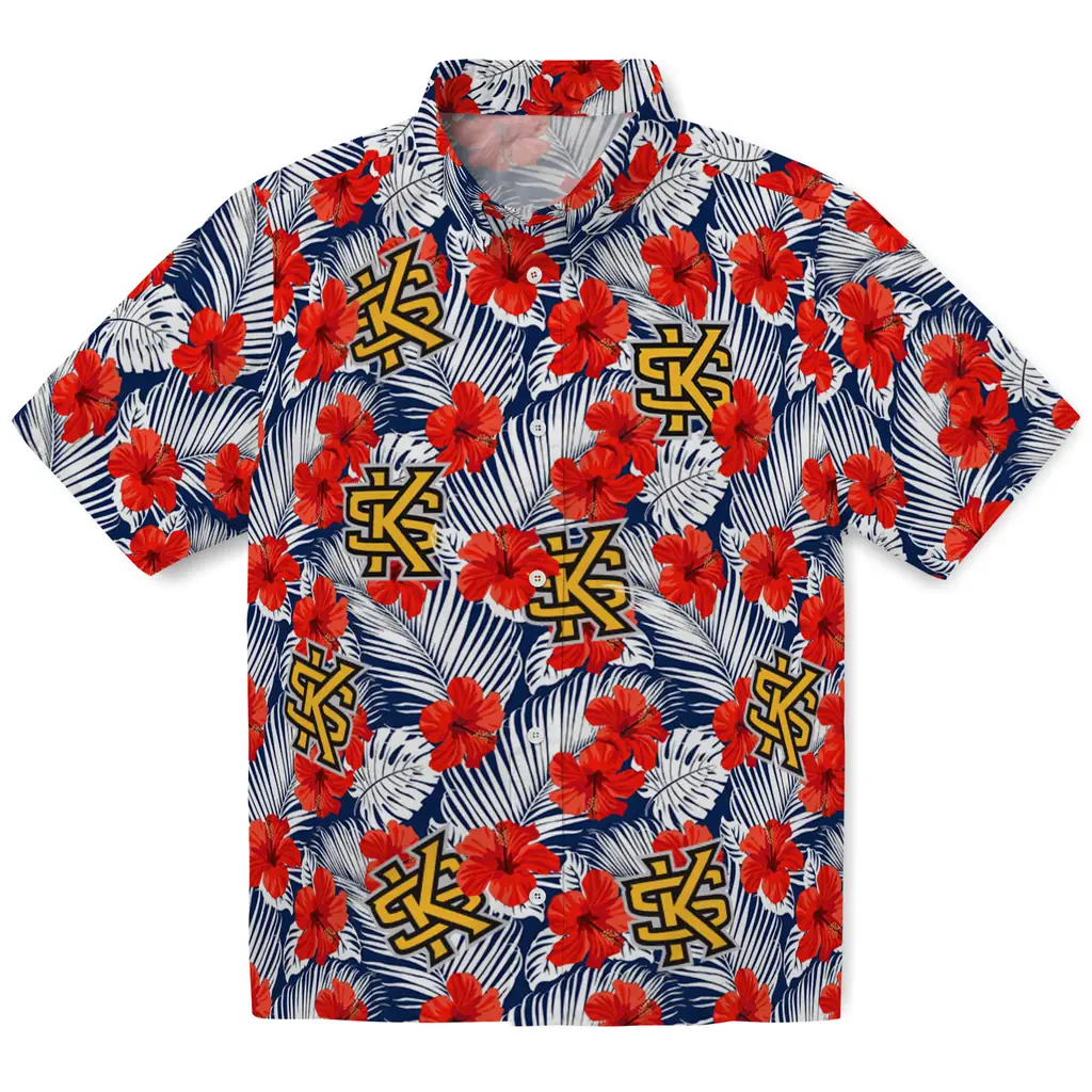 Kennesaw State Owls Hawaiian Shirt - Hibiscus Fiesta kennesaw state owls hibiscus fiesta red royal blue hawaiian shirts best selling