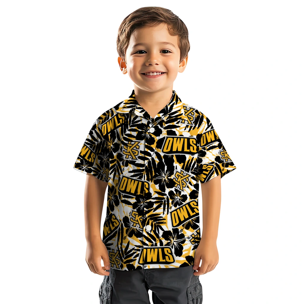 Kennesaw State Owls Hawaiian Shirt - Hibiscus Overlay kennesaw state owls hibiscus overlay hawaiian shirts top rated