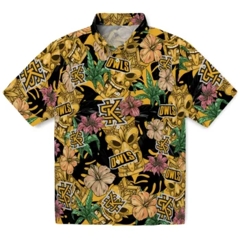 kennesaw state owls tiki jungle gold hawaiian shirts best selling