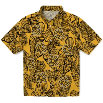 kennesaw state owls leaf outline gold hawaiian shirts best selling
