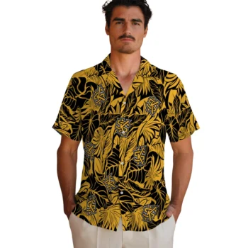 kennesaw state owls monstera layer gold hawaiian shirts fashion forward