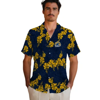 kent state golden flashes hibiscus petals navy blue hawaiian shirts fashion forward