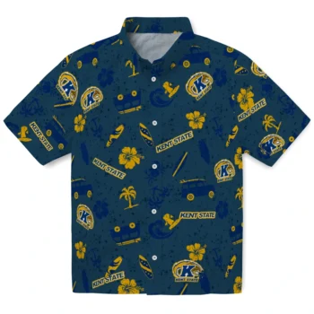 kent state golden flashes beach vibe navy hawaiian shirts best selling