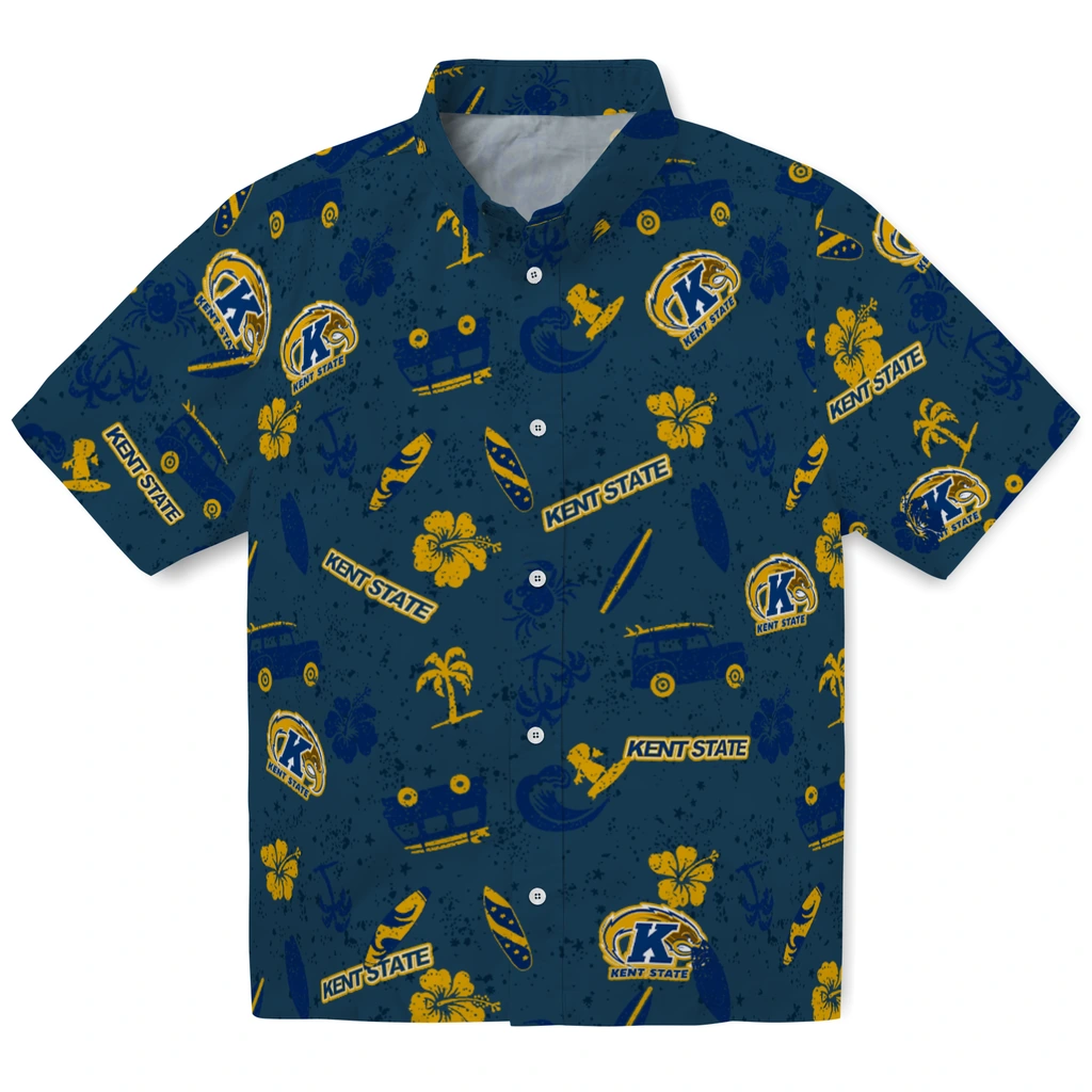 Kent State Golden Flashes Hawaiian Shirt - Beach Vibe kent state golden flashes beach vibe navy hawaiian shirts best selling