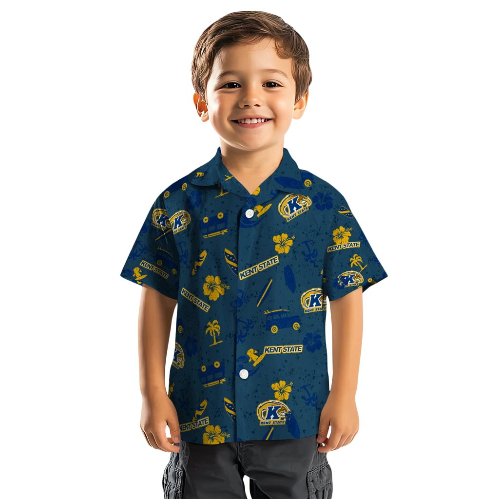 Kent State Golden Flashes Hawaiian Shirt - Beach Vibe kent state golden flashes beach vibe navy hawaiian shirts top rated