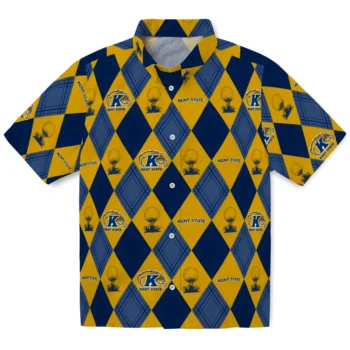 kent state golden flashes balloon plaid navy blue hawaiian shirts best selling