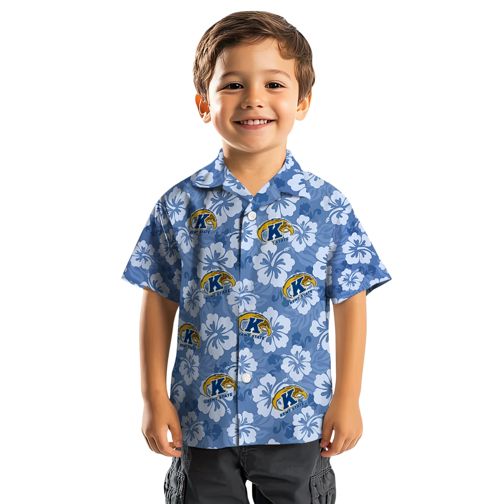 Kent State Golden Flashes Hawaiian Shirt - Hibiscus Cluster kent state golden flashes hibiscus cluster navy blue hawaiian shirts top rated