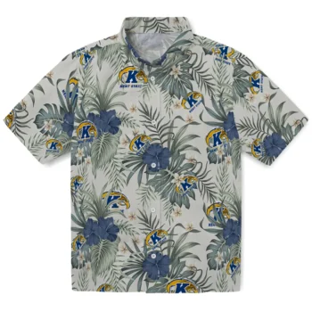 kent state golden flashes hibiscus designs beige hawaiian shirts best selling