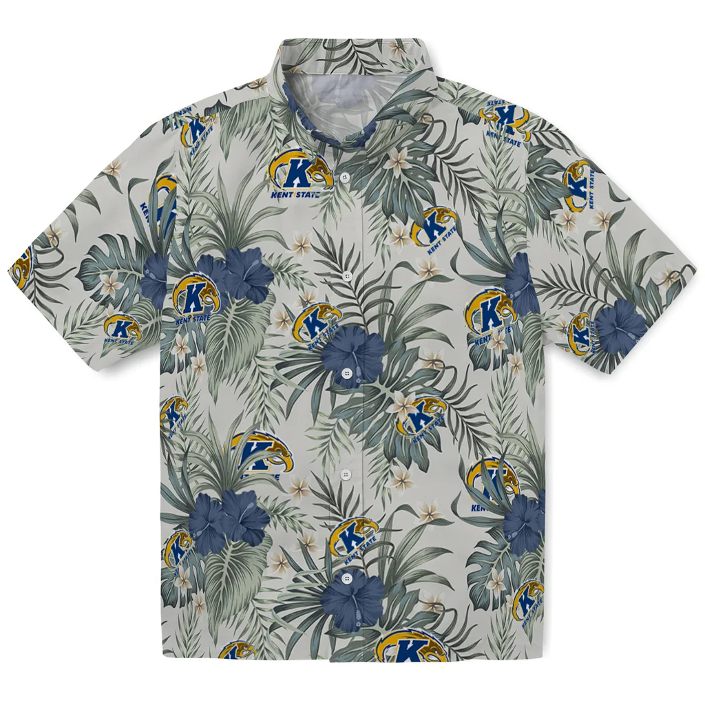 Kent State Golden Flashes Hawaiian Shirt - Hibiscus Designs kent state golden flashes hibiscus designs beige hawaiian shirts best selling