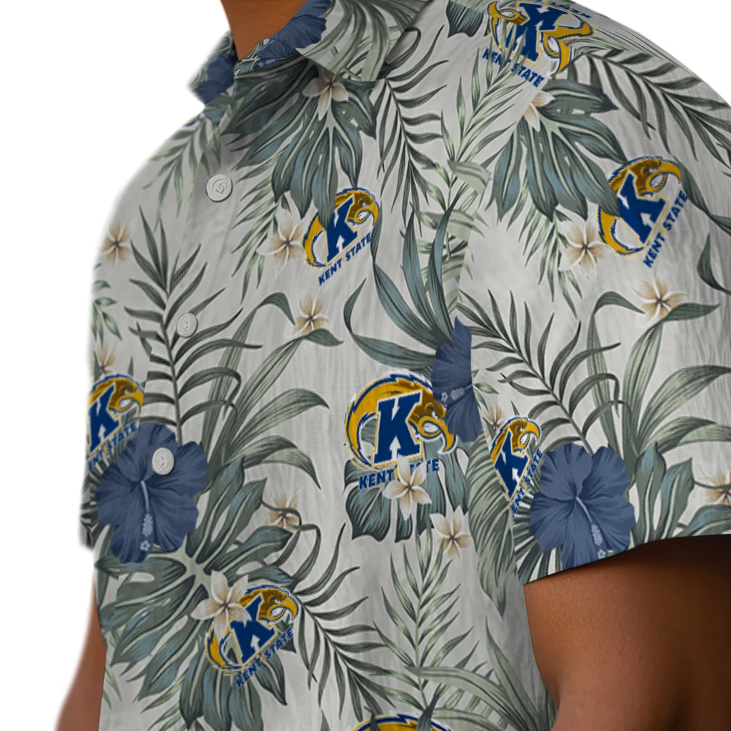 Kent State Golden Flashes Hawaiian Shirt - Hibiscus Designs kent state golden flashes hibiscus designs beige hawaiian shirts trendy