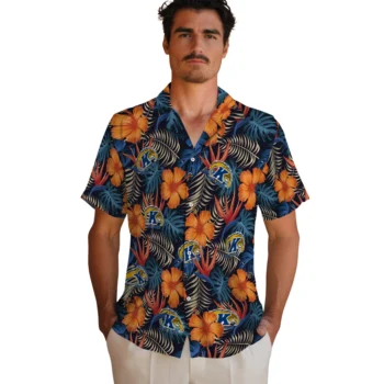 kent state golden flashes hibiscus foliage hawaiian shirts fashion forward