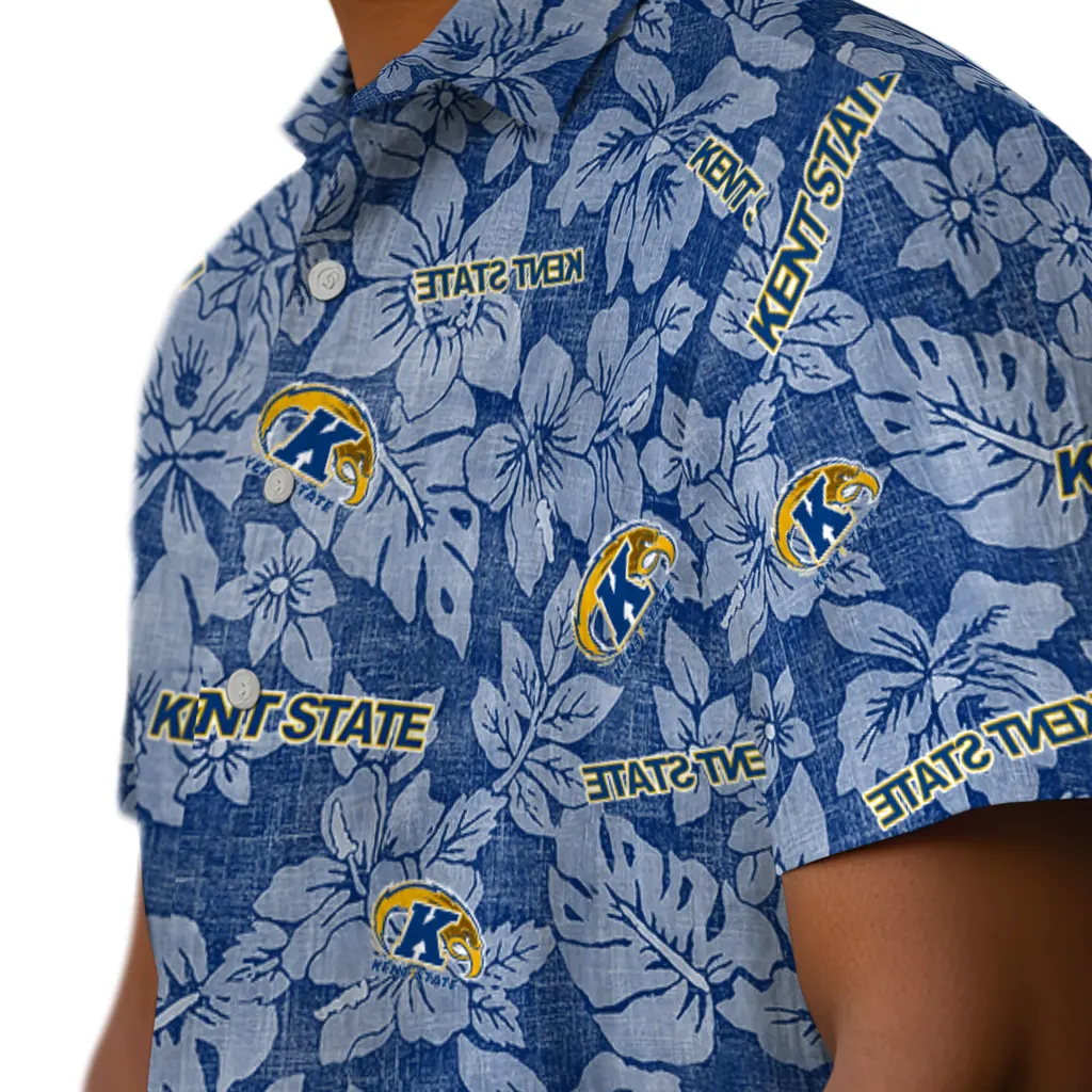 Kent State Golden Flashes Hawaiian Shirt - Hibiscus Oasis kent state golden flashes hibiscus oasis navy blue hawaiian shirts trendy