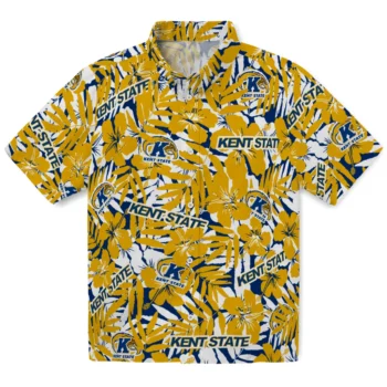 kent state golden flashes hibiscus overlay hawaiian shirts best selling