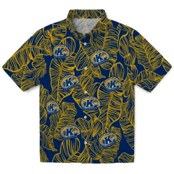 kent state golden flashes leaf outline navy blue hawaiian shirts best selling