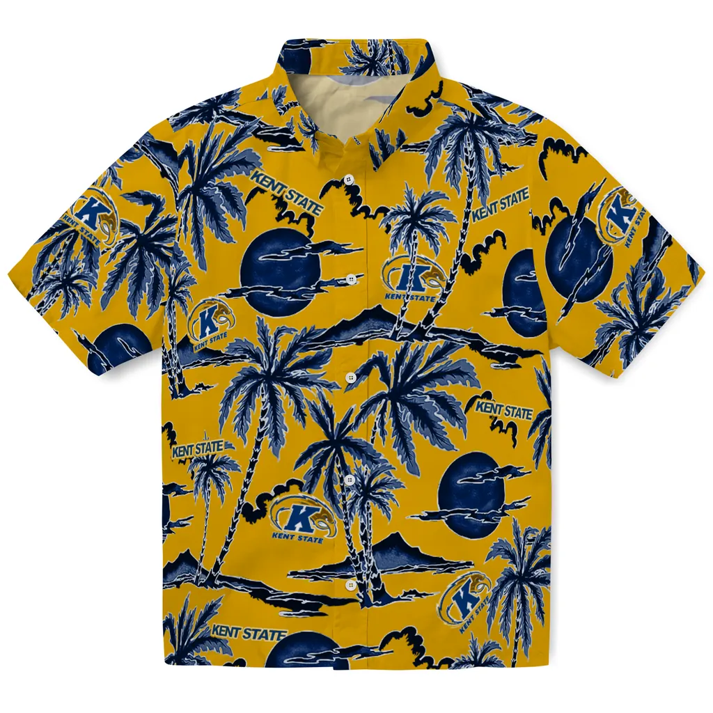 Kent State Golden Flashes Hawaiian Shirt - Palm Sunset kent state golden flashes palm sunset hawaiian shirts best selling