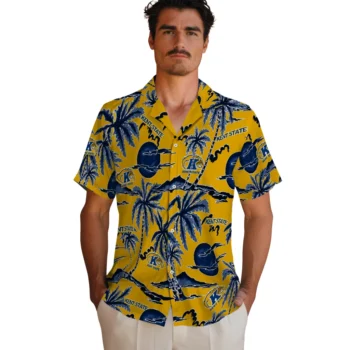 kent state golden flashes palm sunset hawaiian shirts fashion forward