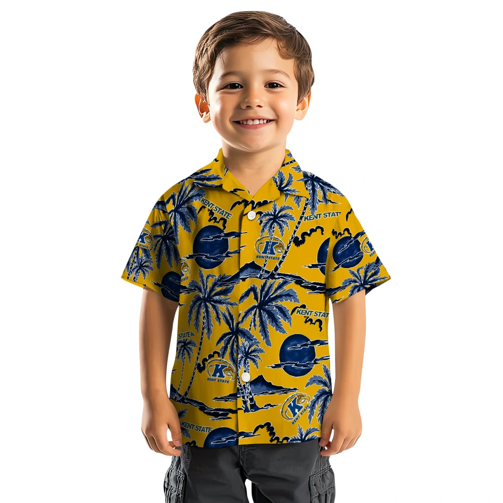 Kent State Golden Flashes Hawaiian Shirt - Palm Sunset kent state golden flashes palm sunset hawaiian shirts top rated
