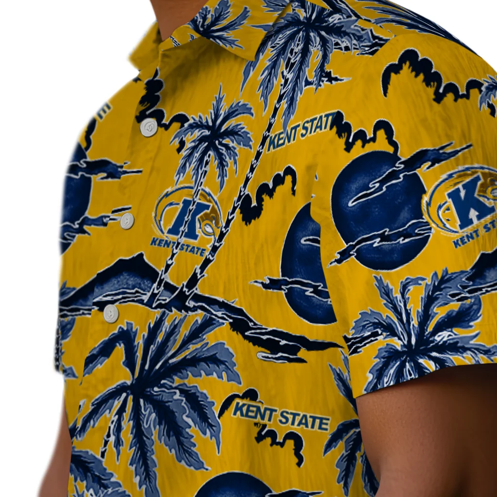 Kent State Golden Flashes Hawaiian Shirt - Palm Sunset kent state golden flashes palm sunset hawaiian shirts trendy