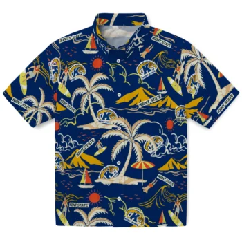 kent state golden flashes palm tree island navy blue hawaiian shirts best selling