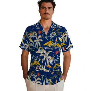 kent state golden flashes palm tree island navy blue hawaiian shirts fashion forward