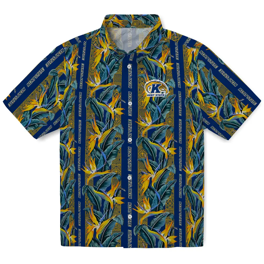 Kent State Golden Flashes Hawaiian Shirt - Paradise Vines kent state golden flashes paradise vines navy blue hawaiian shirts best selling