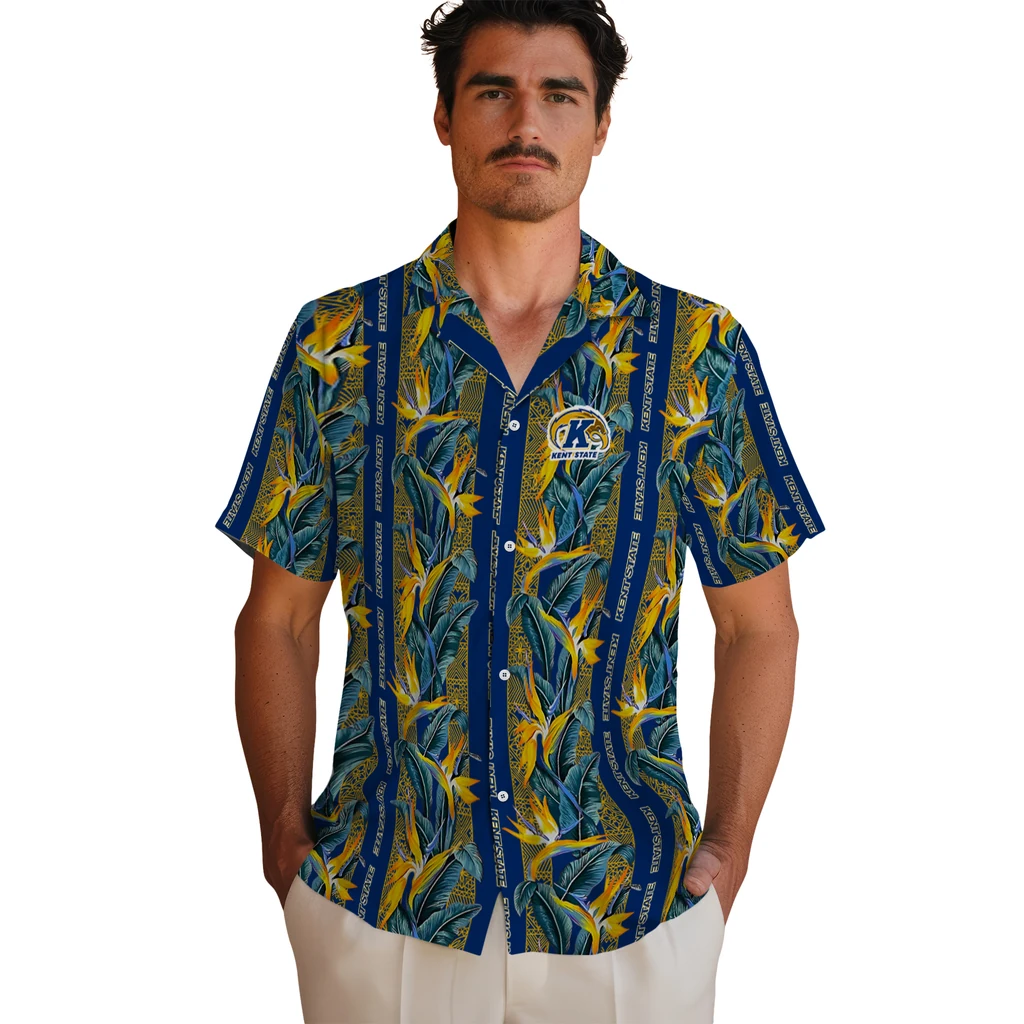 Kent State Golden Flashes Hawaiian Shirt - Paradise Vines kent state golden flashes paradise vines navy blue hawaiian shirts fashion forward