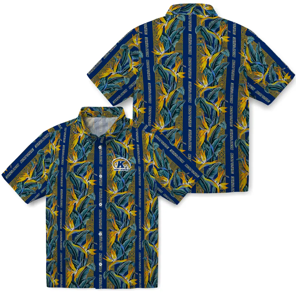 Kent State Golden Flashes Hawaiian Shirt - Paradise Vines kent state golden flashes paradise vines navy blue hawaiian shirts high quality