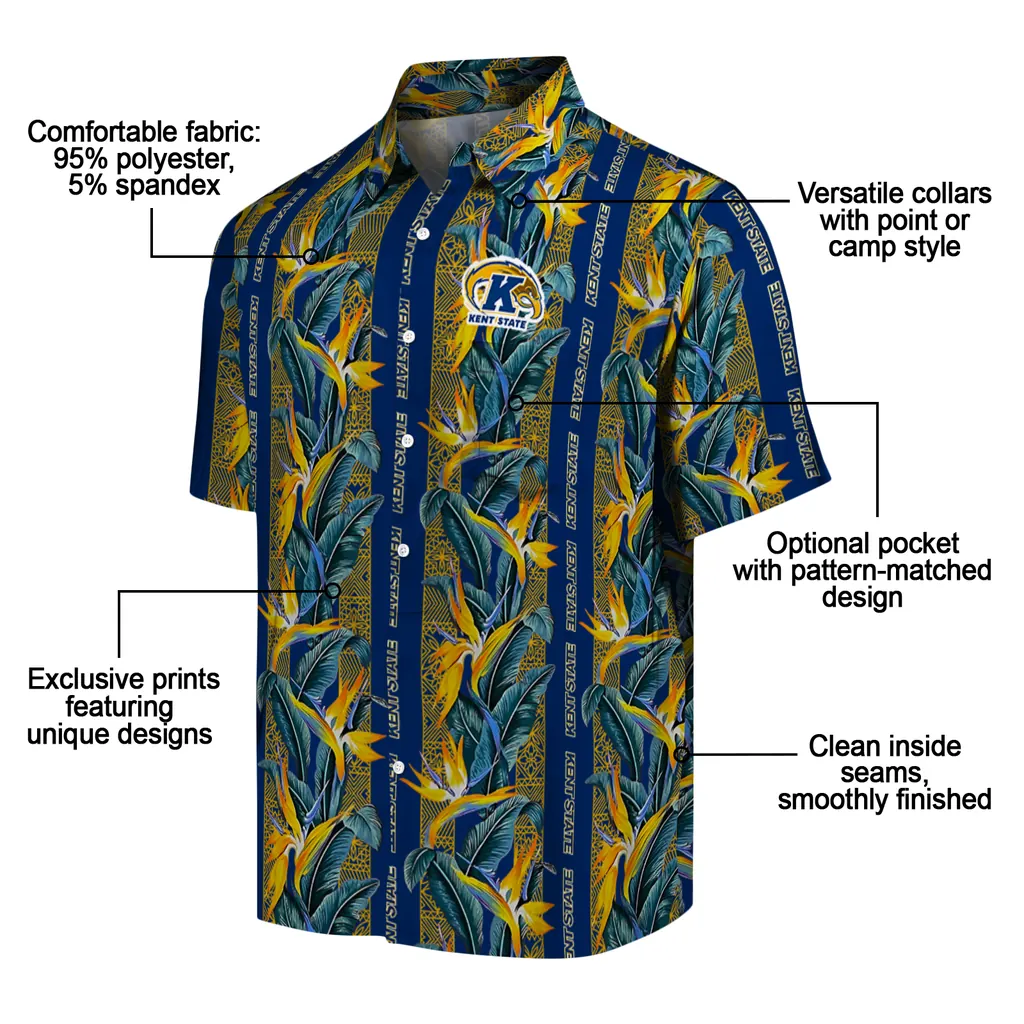 Kent State Golden Flashes Hawaiian Shirt - Paradise Vines kent state golden flashes paradise vines navy blue hawaiian shirts new arrival
