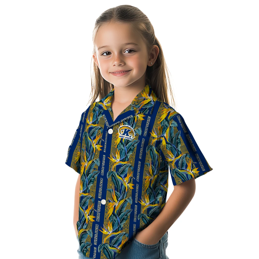 Kent State Golden Flashes Hawaiian Shirt - Paradise Vines kent state golden flashes paradise vines navy blue hawaiian shirts premium grade