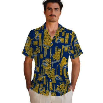 kent state golden flashes turtle lines navy blue hawaiian shirts fashion forward