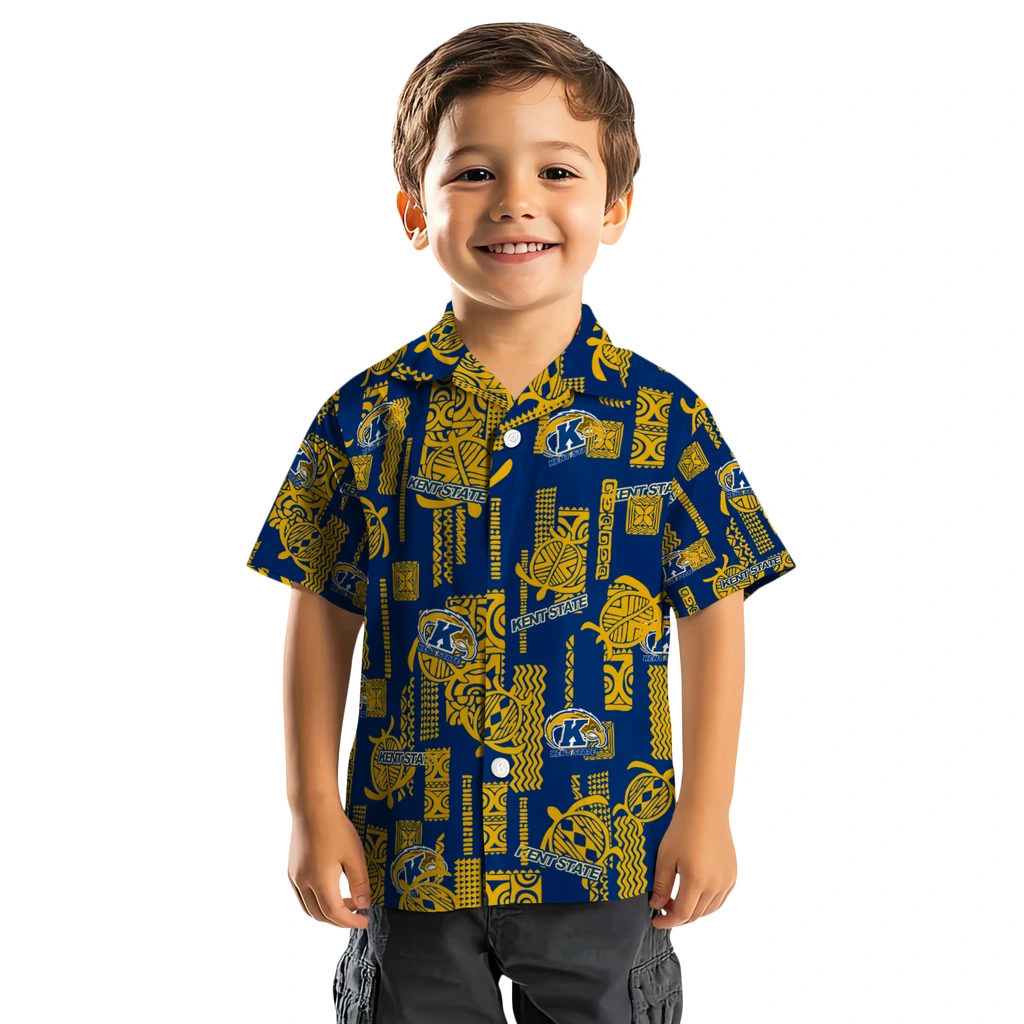 Kent State Golden Flashes Hawaiian Shirt - Turtle Lines kent state golden flashes turtle lines navy blue hawaiian shirts top rated