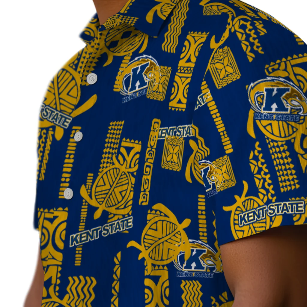 Kent State Golden Flashes Hawaiian Shirt - Turtle Lines kent state golden flashes turtle lines navy blue hawaiian shirts trendy