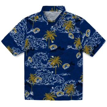 kent state golden flashes wave palm navy blue hawaiian shirts best selling